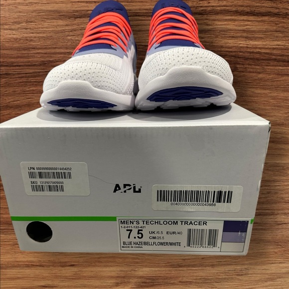 Men’s Athletic Propulsion Labs APL TECHLOOM TRACER Purple & White Sneakers, 7.5. - Picture 9 of 11